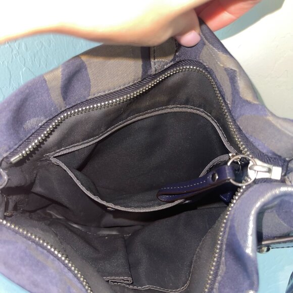 Coach Optic Metallic Signature Chain Navy Bag - Picture 7 of 7